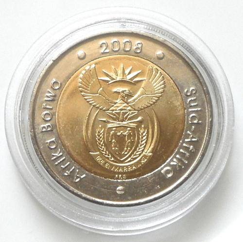 UNC 2008 NELSON MANDELA 90TH BIRTHDAY R5 IN CAPSULE BID PER COIN