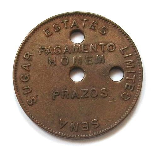 MOZAMBIQUE SENA SUGAR ESTATE TOKEN **3 HOLES**