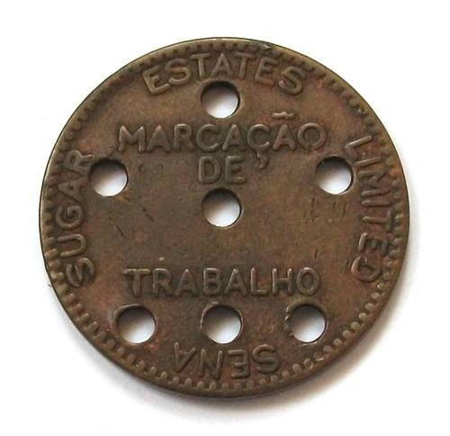 MOZAMBIQUE SENA SUGAR ESTATE TOKEN **7 HOLES**