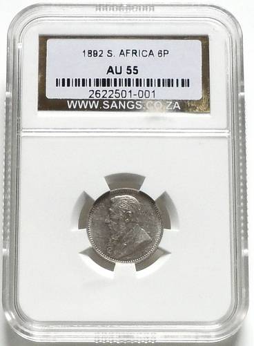 1892 ZAR 6 PENCE SANGS AU55