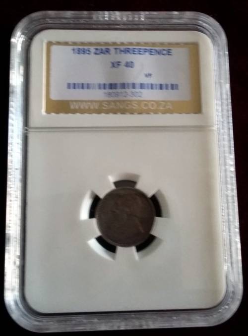 1895 ZAR 3 PENCE SANGS XF40 VF