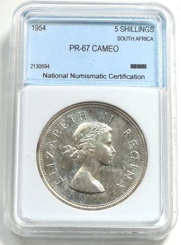 1954 5 SHILLING NNC PR67 CAMEO