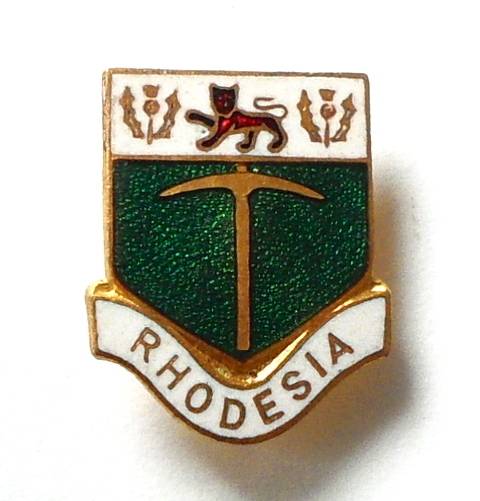 RHODESIA 1964 OLYMPIC TOKYO N O C PARTICIPATION ENAMEL BADGE