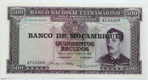 MOZAMBIQUE 1967 500 ESCUDOS EF++