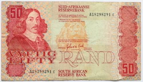 G P C DE KOCK 1984 50 RAND  3RD ISSUE