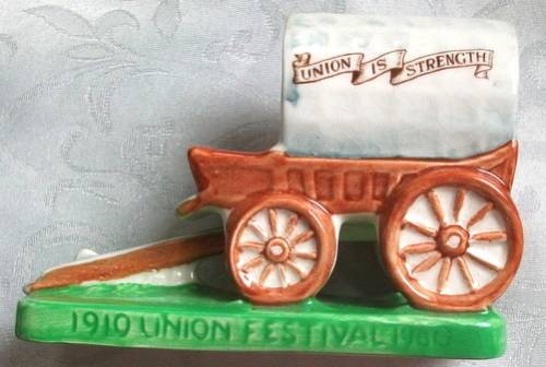 SOUTH AFRICA 1910 TO 1960 UNION FESTIVAL BURLEIGHWARE OX WAGON PORCELAIN