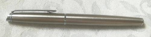 WATERMAN FOUNTAIN PEN "SATIN BRUSHED STAINLESS STEEL FINISH"-CONDITION SEE PHOTOS