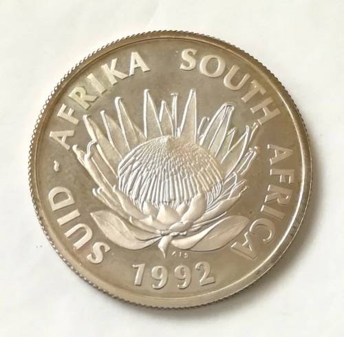 S A 1992 SILVER 1 RAND COINAGE CENTENNIAL UNC