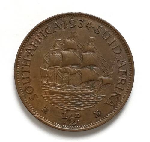 S A UNION 1934 HALF PENNY