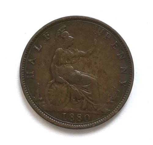 GREAT BRITAIN 1880 HALFPENNY