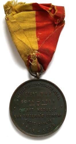 WW1 1914-1919 PRETORIA CITIZENS SERVICE MEDAL 34MM