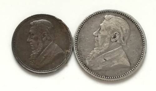 ZAR 1896 3 + 6 PENCE (2 COINS)