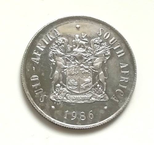 1986 R S A SILVER 1 RAND "JOHANNESBURG (1886-1986)" UNC