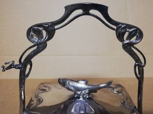 W M F ART NOUVEAU SARDINE SERVERS/DISHES - ORIGINAL GLASS **EXCELLENT** 220MM