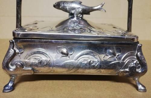 W M F ART NOUVEAU SARDINE SERVERS/DISHES - ORIGINAL GLASS **EXCELLENT** 220MM