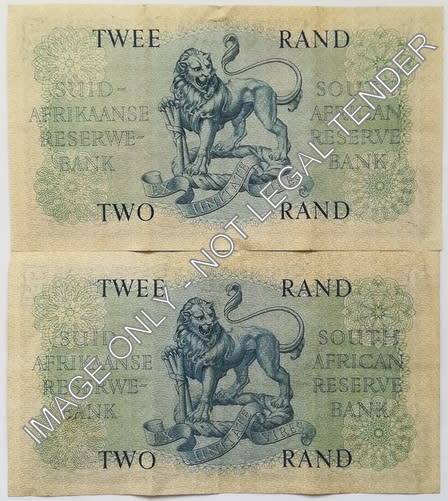 G RISSIK + M H DE KOCK 2 RAND (2 NOTES)