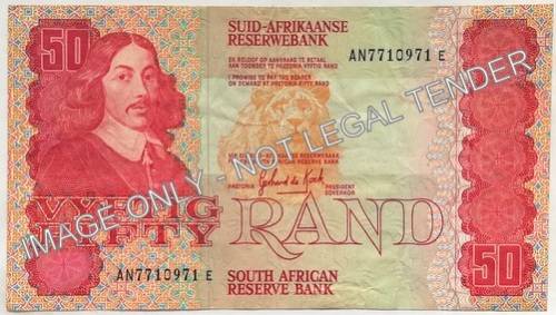 GERHARD DE KOCK 50 RAND NOTE