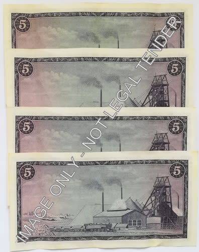 T W DE JONGH 5 RAND 1ST ISSUE 4 NOTES SEQUENCE **BID PER NOTE**