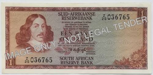 T W DE JONGH 2ND ISSUE 1 RAND **REPLACEMENT NOTE**