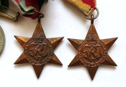 WW2 GROUP OF 5 MEDALS ISSUED TO H P GUNTER 51578
