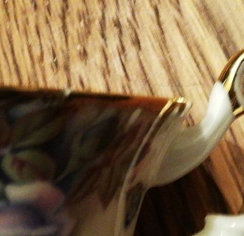 ROYAL ALBERT BONE CHINA ENGLAND **MOONLIGHT ROSE** TRIO **SMALL CHIP** SEE PHOTO