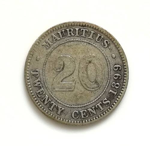MAURITIUS 1899  SILVER 20 CENTS **RARE**