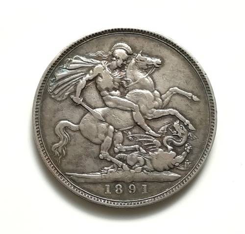 GREAT BRITAIN 1891 SILVER CROWN