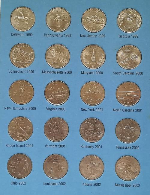 STATEHOOD QUARTERS FOLDER COMPLETE SET 1999-2009 MISSING 1