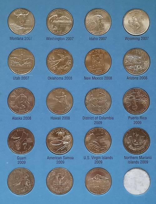 STATEHOOD QUARTERS FOLDER COMPLETE SET 1999-2009 MISSING 1