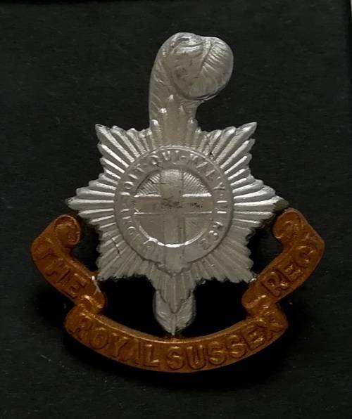 BRITISH ARMY ROYAL SUSSEX REGIMENT BADGE 30X40MM