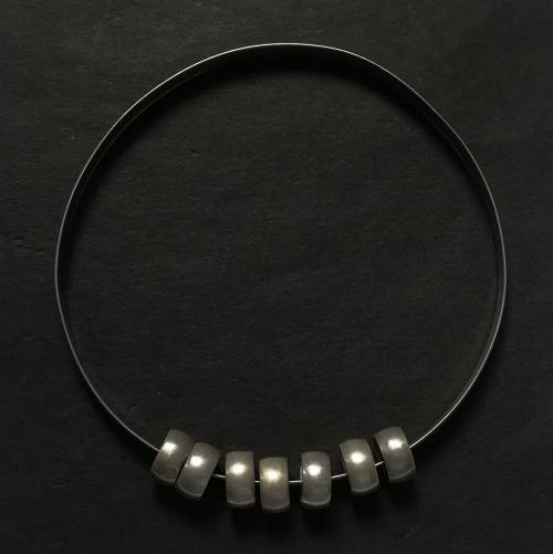 STERLING SILVER GOOD LUCK  BRACELET 7 RINGS FIT 180MM 9 GRAMS