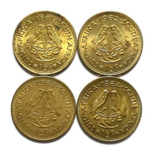 REPUBLIC HALF CENT 1961 TO 1964 FULL SET (4 COINS)