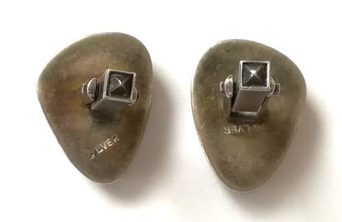 TIGER`S EYE AND STERLING SILVER CUFFLINKS 20X15MM