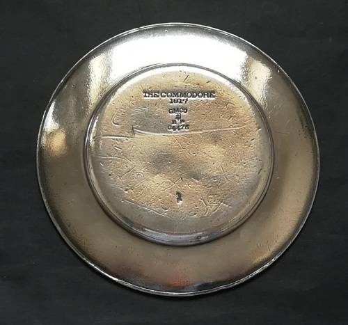 **RARE** THE COMMODORE HOTEL NYC 1917 SILVER PLATED TEA SERVICE SAUCER-VANDERBILT 105MM