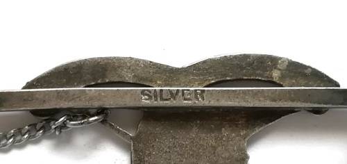 STERLING SILVER ROYAL ARTILLERY SOUTH AFRICA SWEETHEART BROOCH 25X50MM