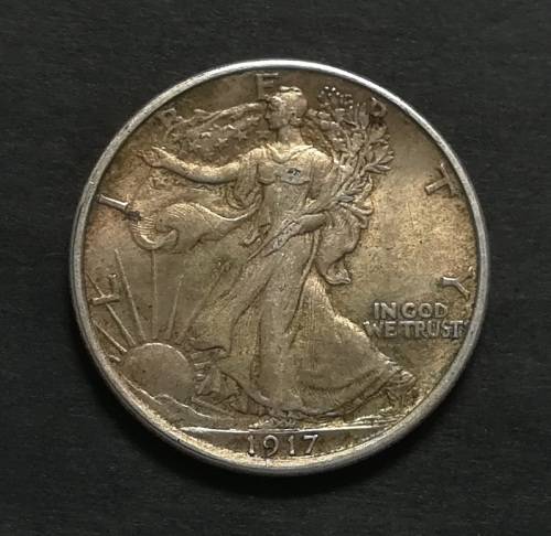 UNITED STATES 1917 SILVER WALKING LIBERTY HALF DOLLAR