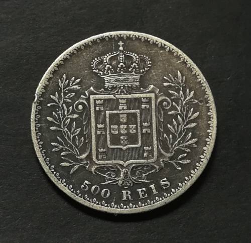 PORTUGAL 1891 SILVER 500 REIS