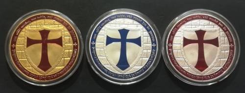 KNIGHTS TEMPLAR 3 COIN (40MM) VELVET BOX SET