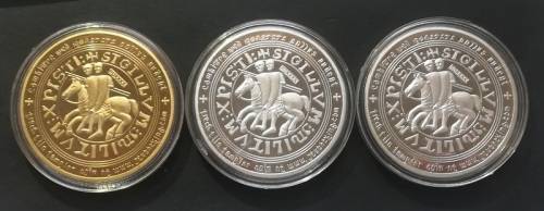 KNIGHTS TEMPLAR 3 COIN (40MM) VELVET BOX SET