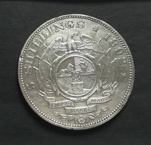 ZAR 1892 DS 5 SHILLINGS **EX-MOUNT**