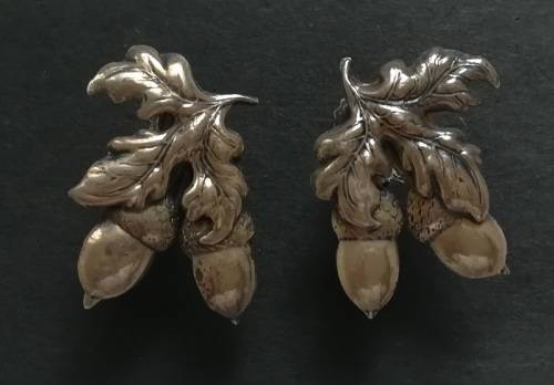 STERLING SILVER EARRINGS ACORNS  20X25MM 4G