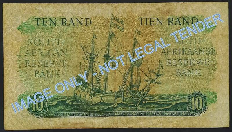 M H DE KOCK 1961 10 RAND **FILLER NOTE**