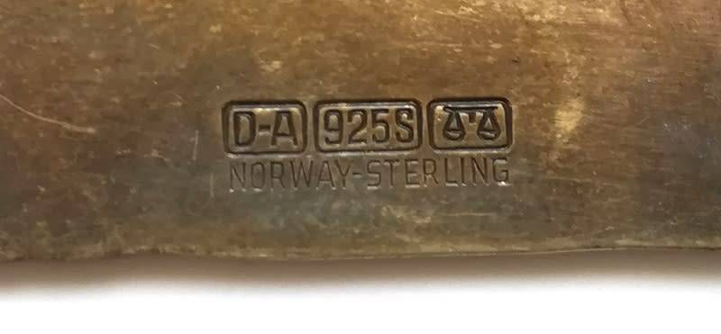 NORWAY STERLING SILVER AND ENAMEL BROOCH**DAVID ANDERSON** 34X44MM 17 GRAMS
