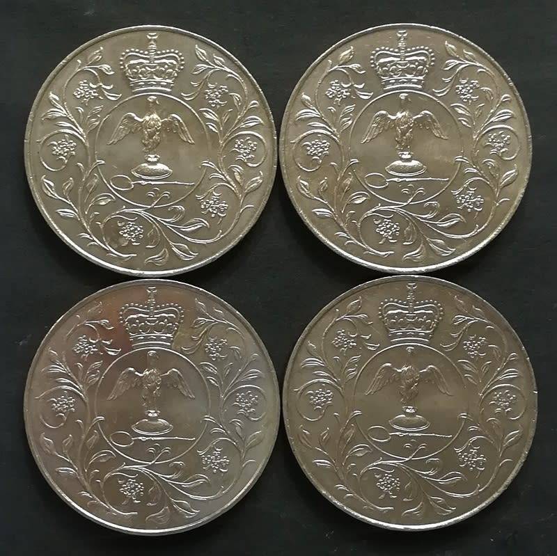 1977 ELIZABETH 11 SILVER JUBILEE CROWN -4 COINS **BID PER COIN**