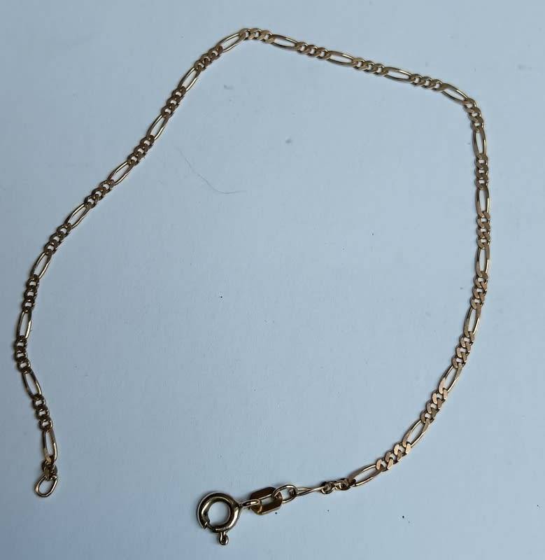 9CT GOLD CHAIN BRACELET 1 GRAMS 170MM