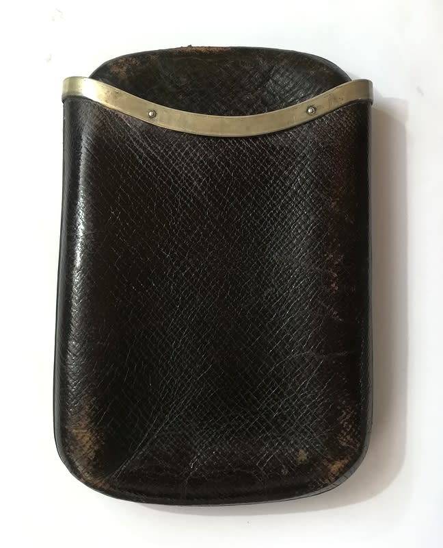 LONDON 1878 STERLING SILVER AND LEATHER CIGAR BOX 90X140MM
