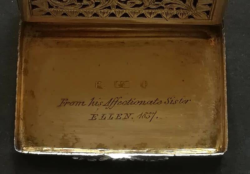 GEORGIAN SILVER BIRMINGHAM 1825 VINAIGRETTE 26X37MM 19.5G