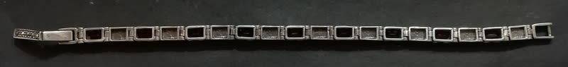STERLING SILVER GARNETS AND MARCASITE BRACELET 180X4MM 20 GRAMS