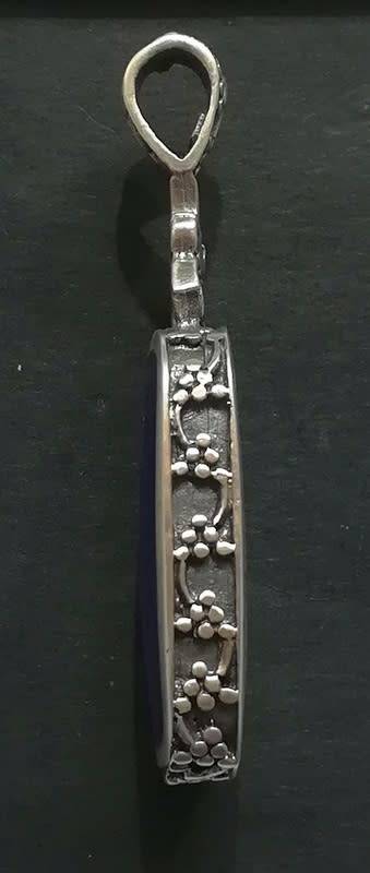 STERLING SILVER DOUBLE SIDED PENDANT - MARKED INSIDE LOOP 45X15MM