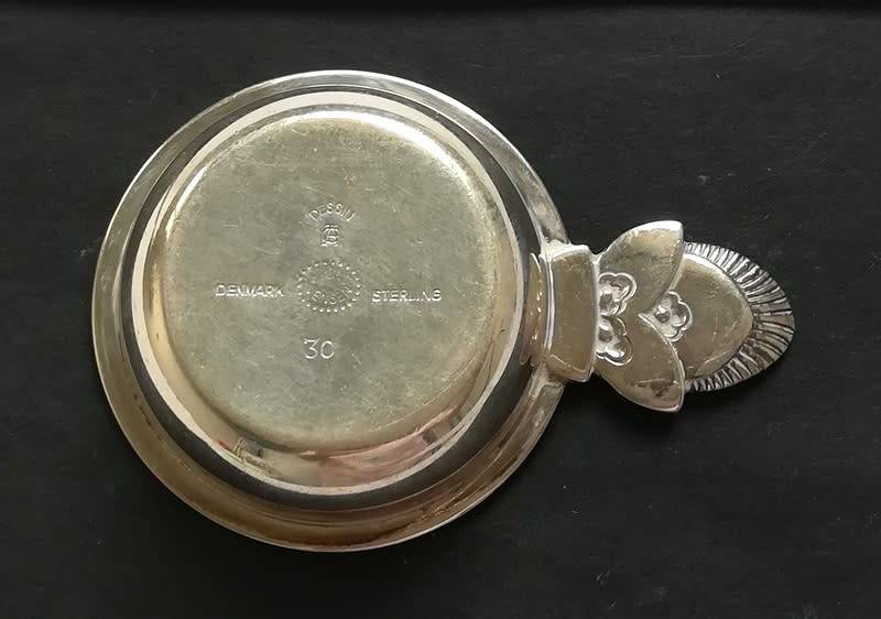 GEORGE JENSEN STERLING SILVER AND ENAMEL SALT  45X 65MM 25.6G